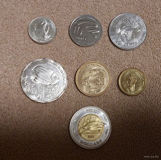 Кокосовые (Килинг) острова набор 7 монет 2004 UNC