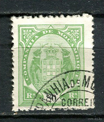 Португальские колонии - Мозамбик (Comp de Mocambique) - 1895 - Слоны с гербом 80R - [Mi.19B] - 1 марка. Гашеная.  (Лот 14JA)-TG3P52