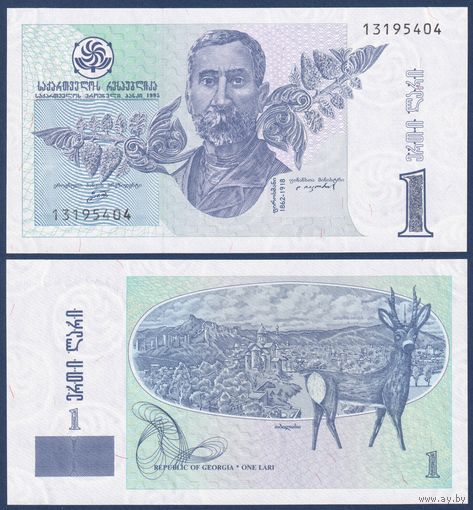Грузия, 1 лари 1995 г., P-53 (худождник Нико Пиросмани), UNC