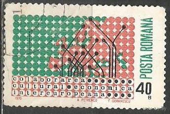 Румыния. Интеревропа. Карта. 1970г. Mi#2833.