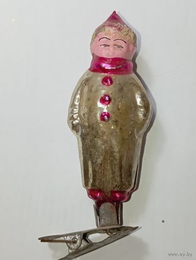Ёлочная игрушка - Мальчик - клоун  , СССР