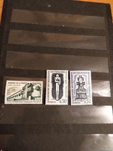 1962 Франция мемориалы бойцам сопротивления война чистая клей MNH** полная серия (2-1)