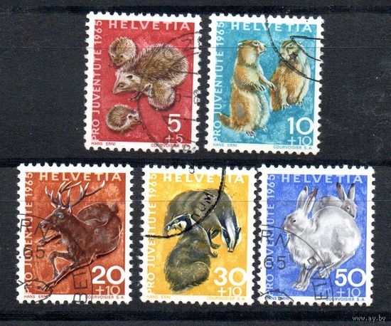 Местная дикая природа Швейцария 1965 год серия из 5 марок