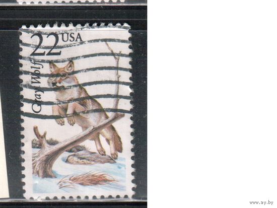 США-1987, (Мих.1919), гаш.,  Фауна, Волк