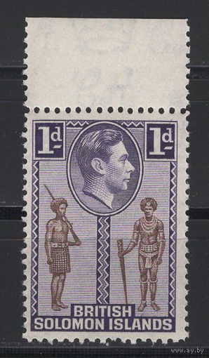 1939 Британские Соломоновы острова** Воины, Оружие аборигенов, Георг VI (SG#61)