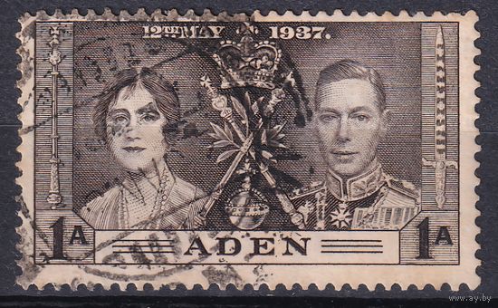 29a.BrKS. Великобритания. Колонии.  Аден. Коронация Георга VI и Елизаветы. 1937 г. 1a. Mi.#13.