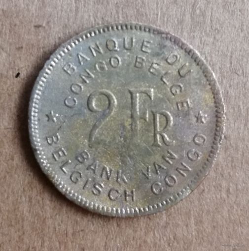 Бельгийское Конго  2 франка, 1947 г., KM# 28