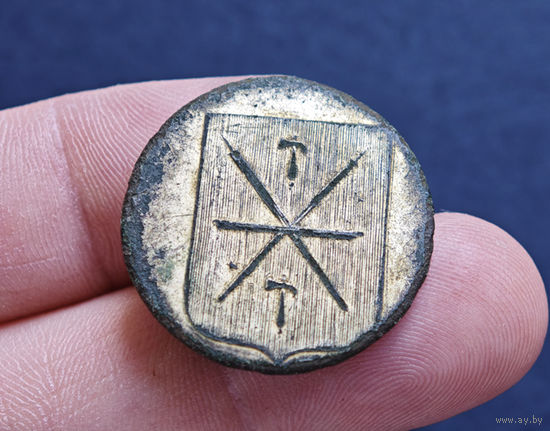 Пуговица РИ, Тульская губ, очень большая, Алекс завод, 1796-1802, редкая, сохран!