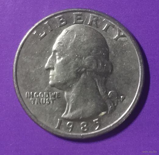 25 центов США квотер 1985 г.