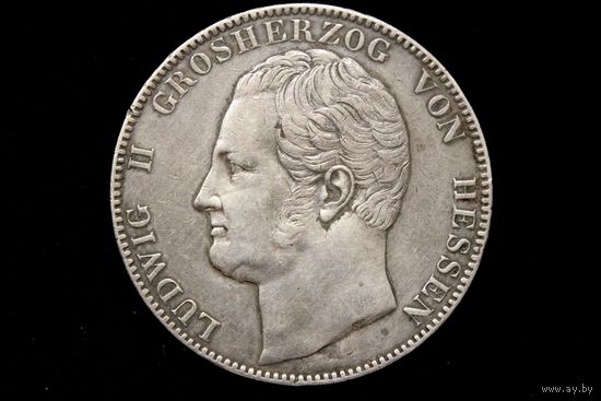 2 талера 1844 г. Гессен-Дармштадт (Германия), Людвиг II. Кабинетная патина, пореже!