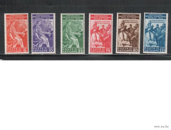 Ватикан-1935,(Мих.45-50)  ** /*  ,   Религия, Конгресс Юристов, (полная серия)