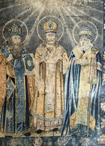 Старинная литография три Святителя
