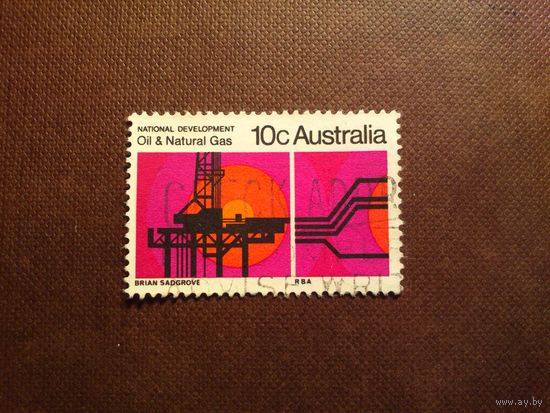 Австралия 1970 г.Нефтяная вышка, нефте и газопроводы. /50а/