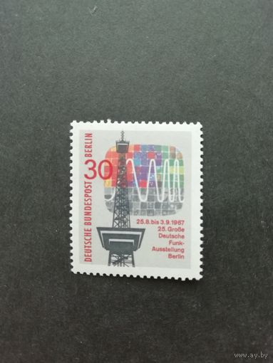 Западный Берлин. 1967 Марка "25-я немецкая радио- и телевизионная выставка в Берлине" (чистая**) Mi.309 каталог 0.40 евро