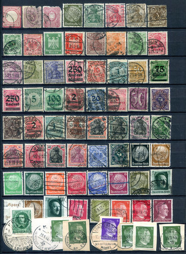 Германия, Рейх - 60+ марок и вырезок - гашёные. #O-W-92-E-2