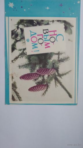 Открытка ..с новым годом!.. 1966 г. Минск. Подписана.
