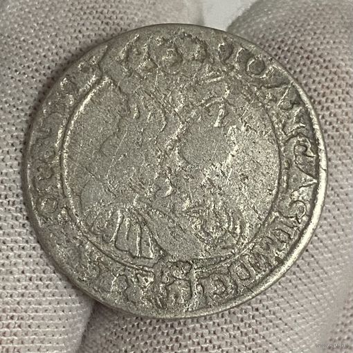 Шестак / шостак / 6 грошей 1667 г., Быдгощ, Ян Казимир. Красивая монета!