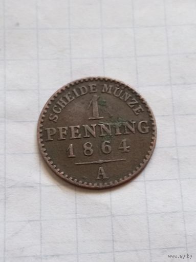 1 пфенниг (1/360 талера) 1864 года