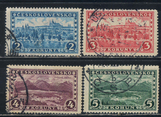 Чехословакия Респ 1926-7 Прага Градчаны Высокие Татры Стандарт #253,264-6