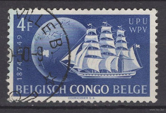 Бельгийское Конго / BELGISCH CONGO 1949, Корабль, прошла почту