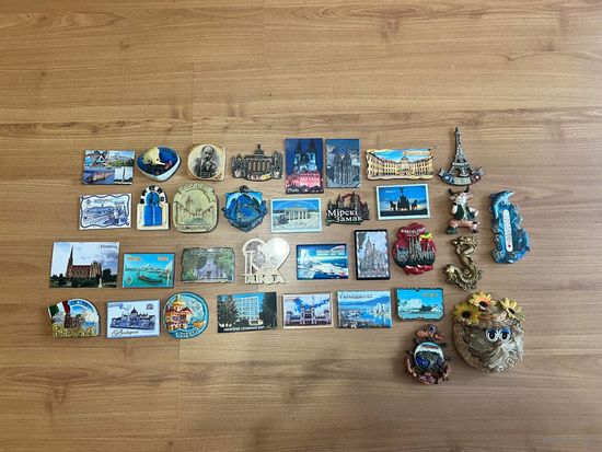 Магнитики на холодильник, 34 шт, цена за всё, минималка установлена