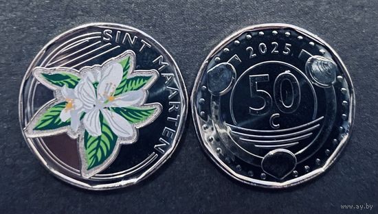 Синт-Мартен 50 центов 2025 Принятие карибского гульдена UNC