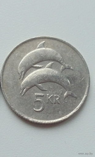 Исландия 5 крон 1987 год дельфины