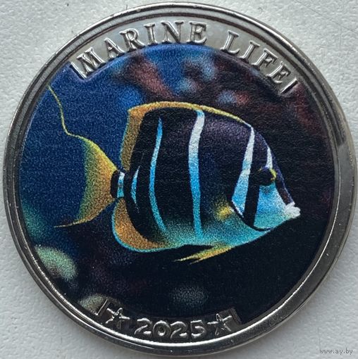 Остров Наркондам (Андаманские и Никобарские острова) 25 рупий 2025 г. Морская жизнь