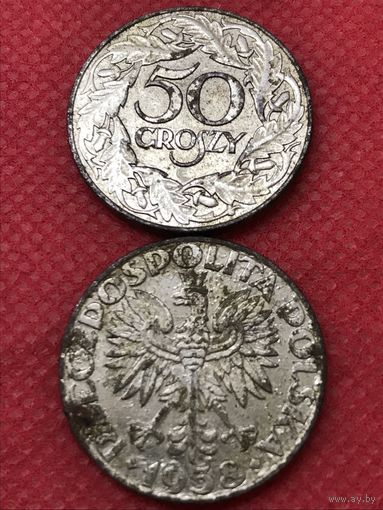 50 грошей.1938г.цена за две.