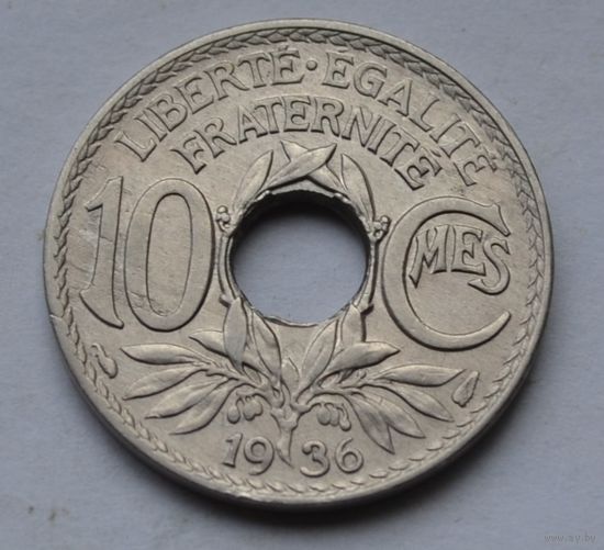 Франция, 10 сантимов 1936 г.