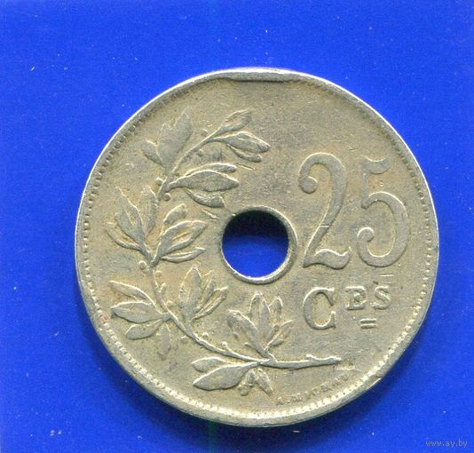 Бельгия 25 сантимов 1921 BELGIQUE