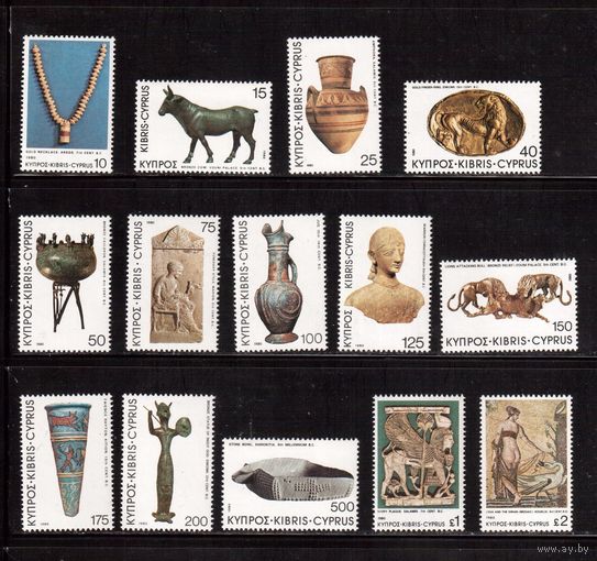 Кипр-1980, (Мих.525-538)  ** ,   Стандарт, Искусство, Культура, Мозаика , Скульптура
