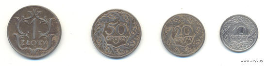 Польша комплект монет (4 шт.) 1923-1929 гг.
