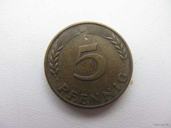 Германия 5 пфеннигов  1966  D