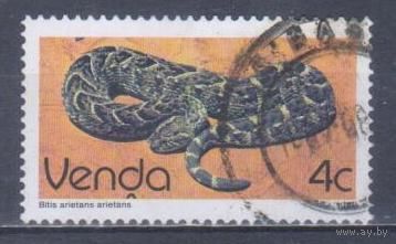 [136] Венда,ЮАР 1986. Фауна.Рептилии.Змеи.Гадюка. Гашеная марка.