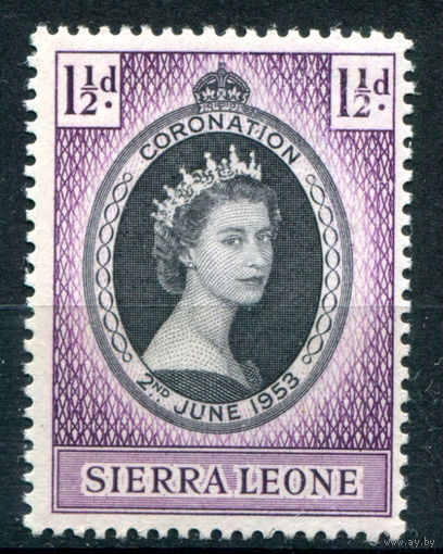 Британские колонии - Сьерра Леоне - 1953г. - коронация королевы Елизаветы II - 1 марка - полная серия, MH [Mi 175]. #3-WB-90-A-1