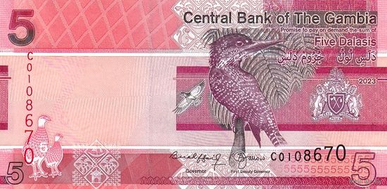 Гамбия 5 даласи образца 2023 года UNC pw37