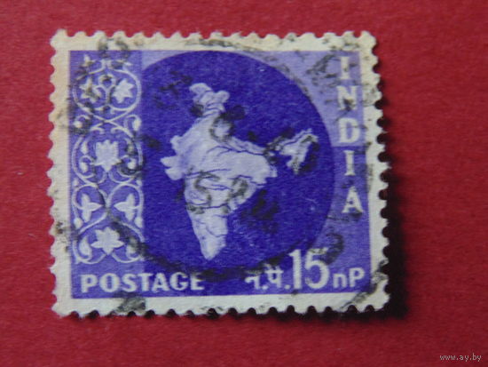 Индия  1957 г. Карта.