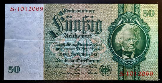 РАСПРОДАЖА КОЛЛЕКЦИИ ОТ 1 РУБЛЯ!!!Банкнота Германии 50 рейхсмарок 30 марта 1933 г.