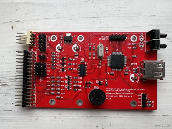 Собранная, рабочая, плата эмулятора дисковода OpenFlops