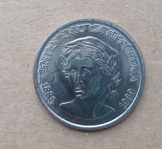 Бразилия 1 Новый крузадо 1989 год 100 лет Республике 1889-1989 размер состояние