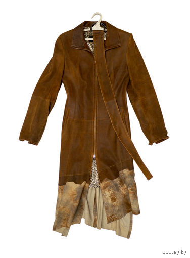 Дубленка женская с поясом.