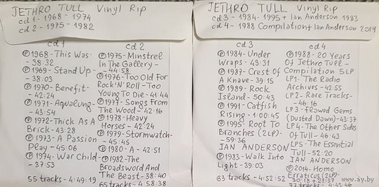 CD MP3 JETHRO TULL, Ian ANDERSON - 4 CD - Vinyl Rip (оцифровки с винила)