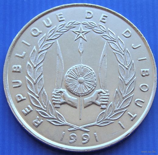 Джибути. 100 франков 1991 год КМ#26  Нечастая!!!
