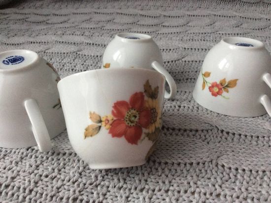 Четыре кофейных чашки Чехословакия Ретро