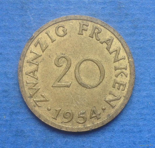 Саар (Саарленд, Саарланд) 20 франков 1954