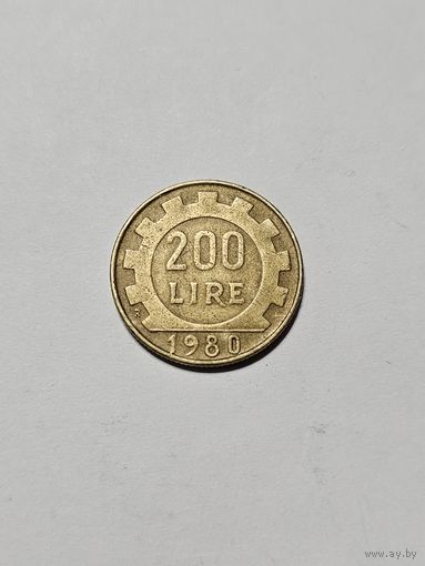Монета 200 лир Италия 1980 г.