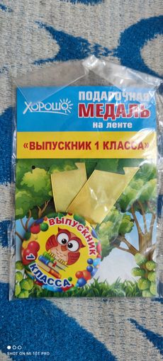 Подарочная медаль на ленте "Выпускник 1 класса"