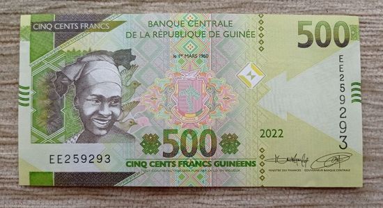 Werty71 Гвинея 500 франков 2022 UNC банкнота