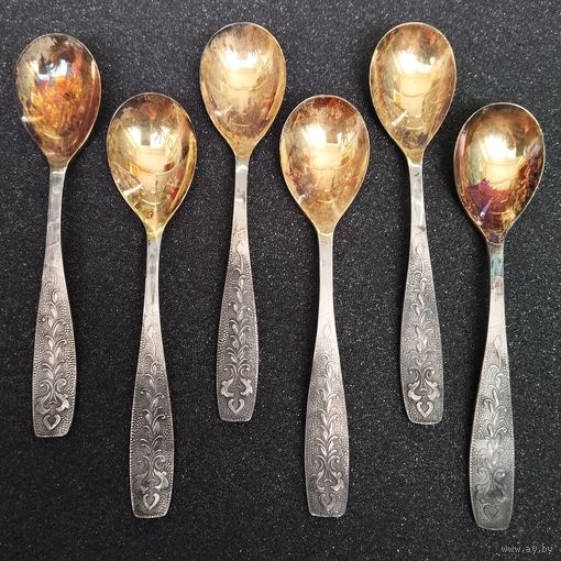 Ложки чайные Хмель, мельхиор. З-д Проминь, СССР